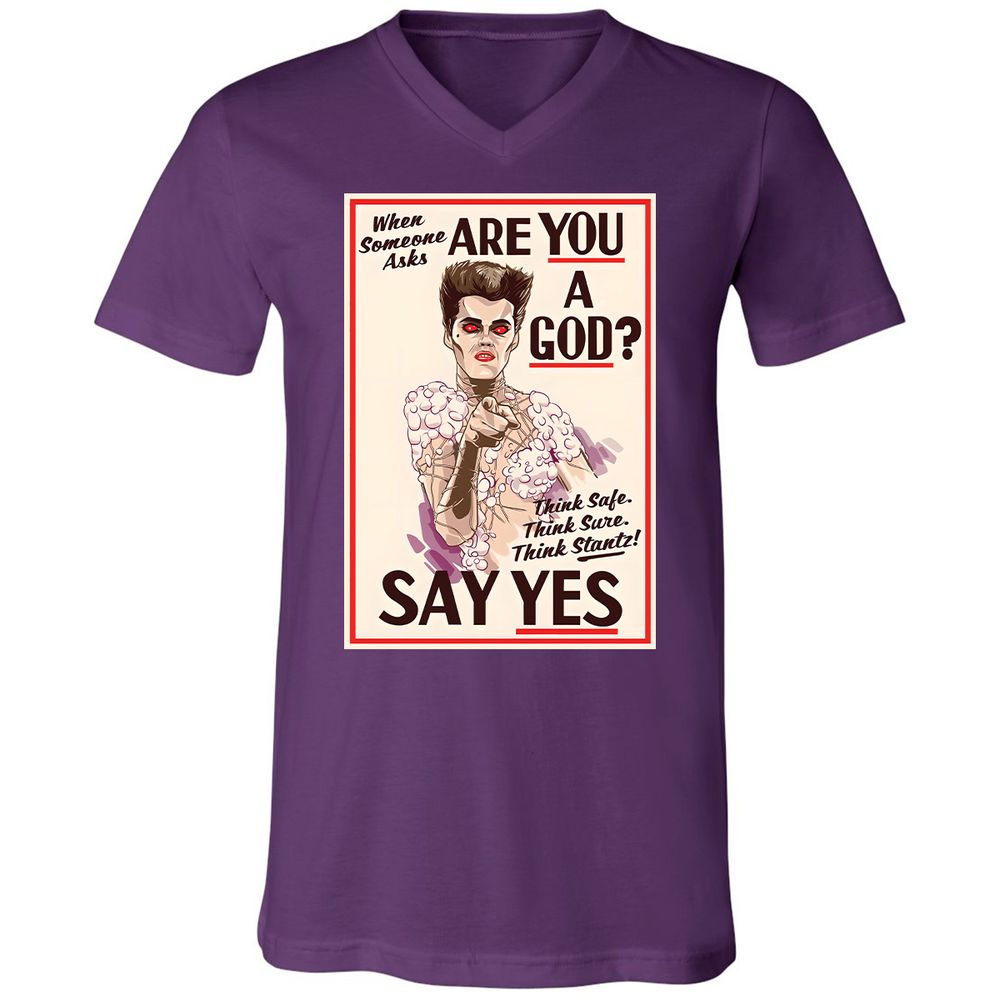 Unisex V-Neck T-Shirt - YN2QCG18 - Team Purple - 9