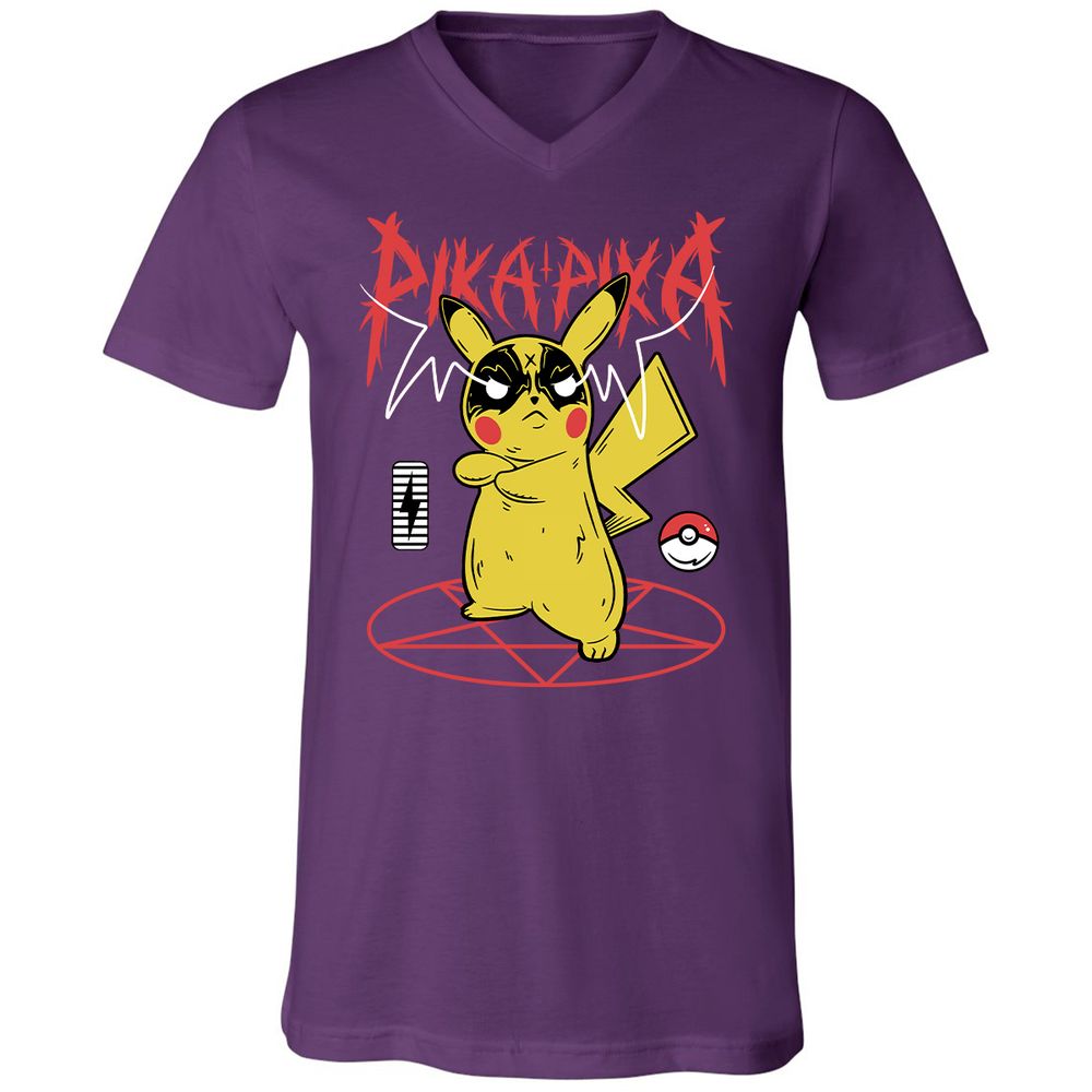 Unisex V-Neck T-Shirt - B5T1ZES6 - Team Purple - 9