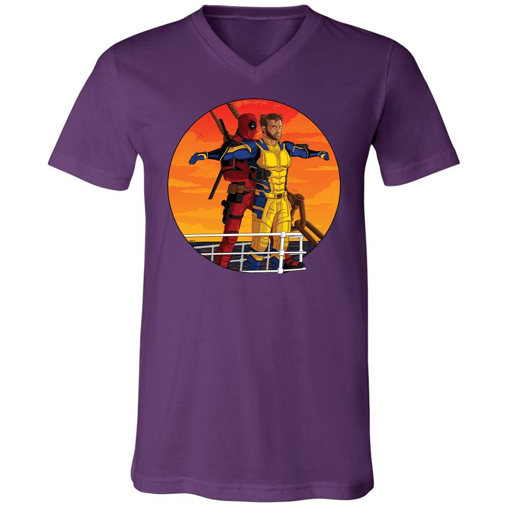 Unisex V-Neck T-Shirt - 1J8ZB4R5 - Team Purple - 9