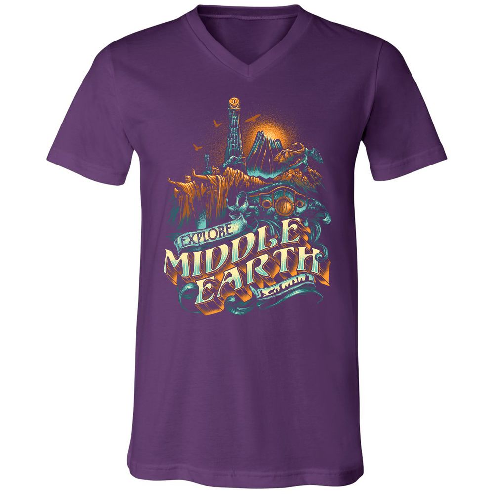 Unisex V-Neck T-Shirt - GPWNLLCR - Team Purple - 9