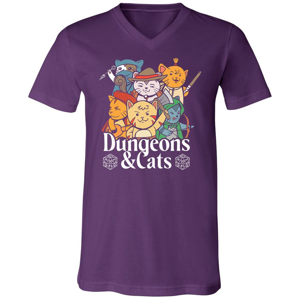 Unisex V-Neck T-Shirt - CUDMLNLW - Team Purple - 9