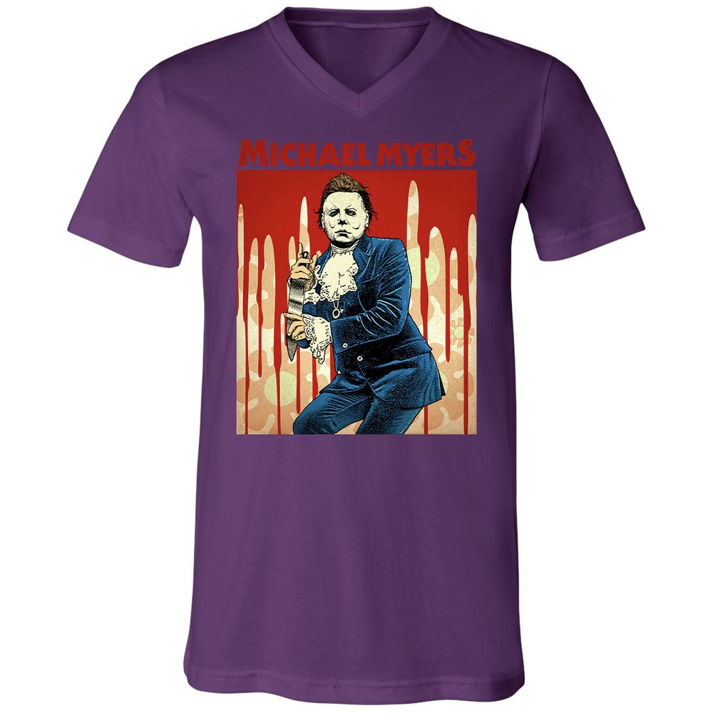 Unisex V-Neck T-Shirt - 5QMSAYPT - Team Purple - 9