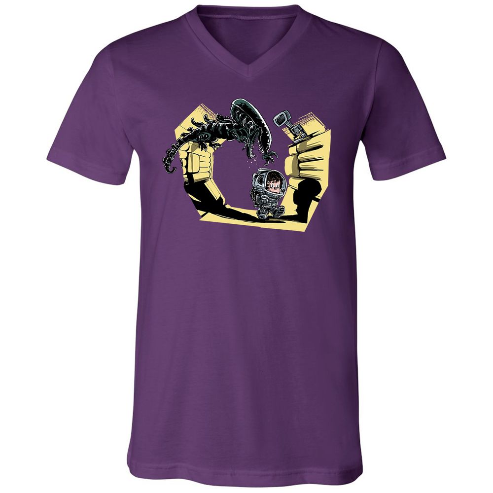 Unisex V-Neck T-Shirt - DRGMET7F - Team Purple - 9