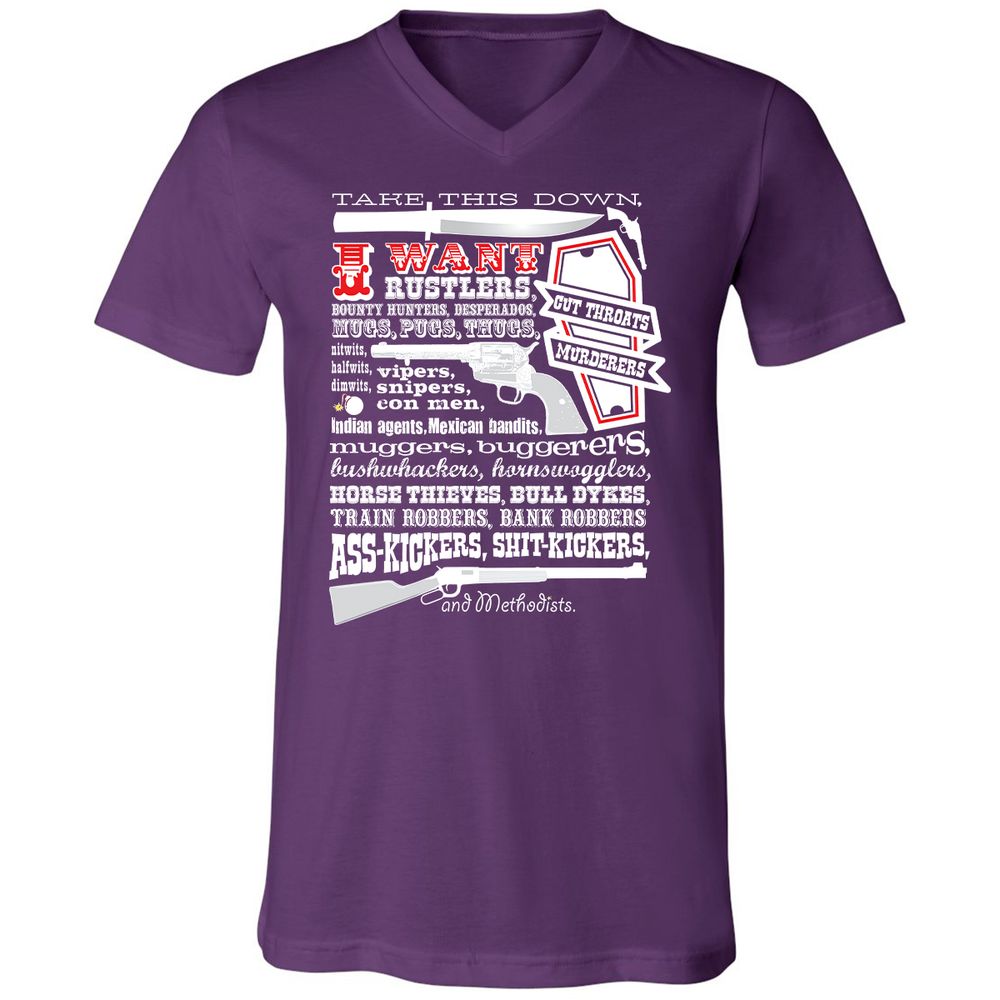 Unisex V-Neck T-Shirt - Y86TS87P - Team Purple - 9