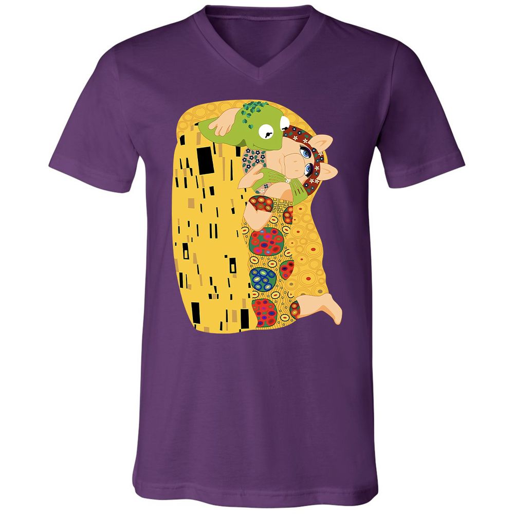 Unisex V-Neck T-Shirt - H1HMBCZ6 - Team Purple - 9