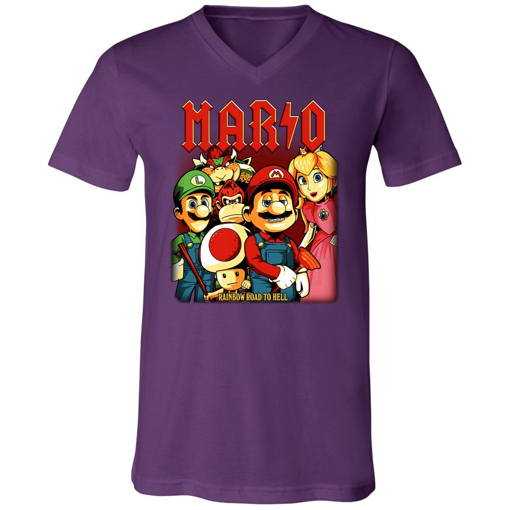 Unisex V-Neck T-Shirt - HJHXGP9C - Team Purple - 9
