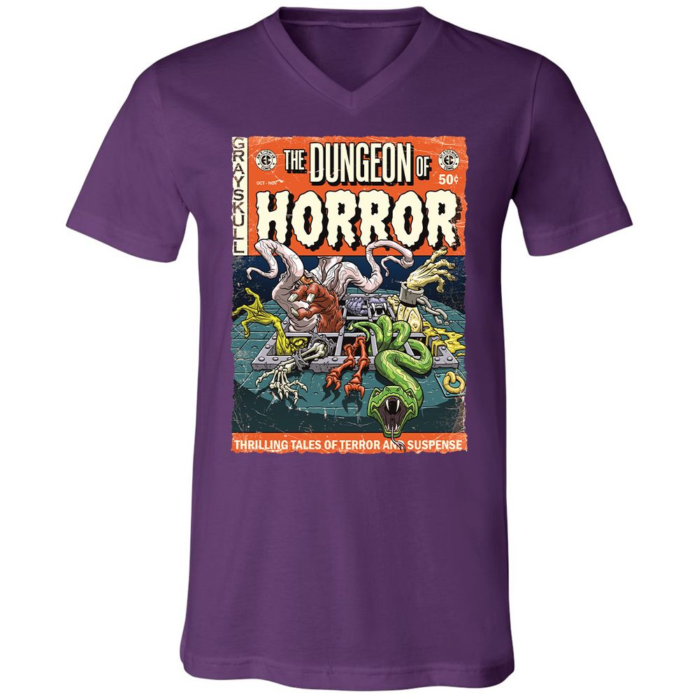 Unisex V-Neck T-Shirt - 1BFDZHPF - Team Purple - 9