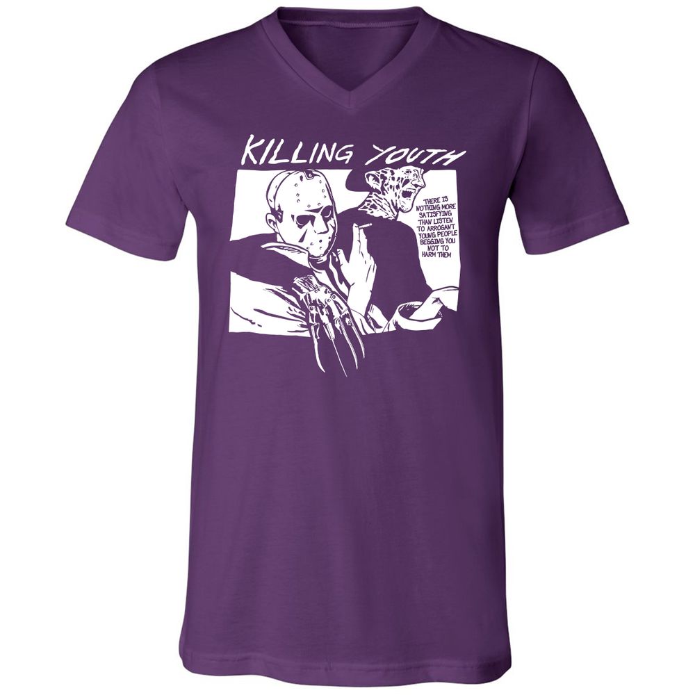 Unisex V-Neck T-Shirt - NNNCQFLY - Team Purple - 9