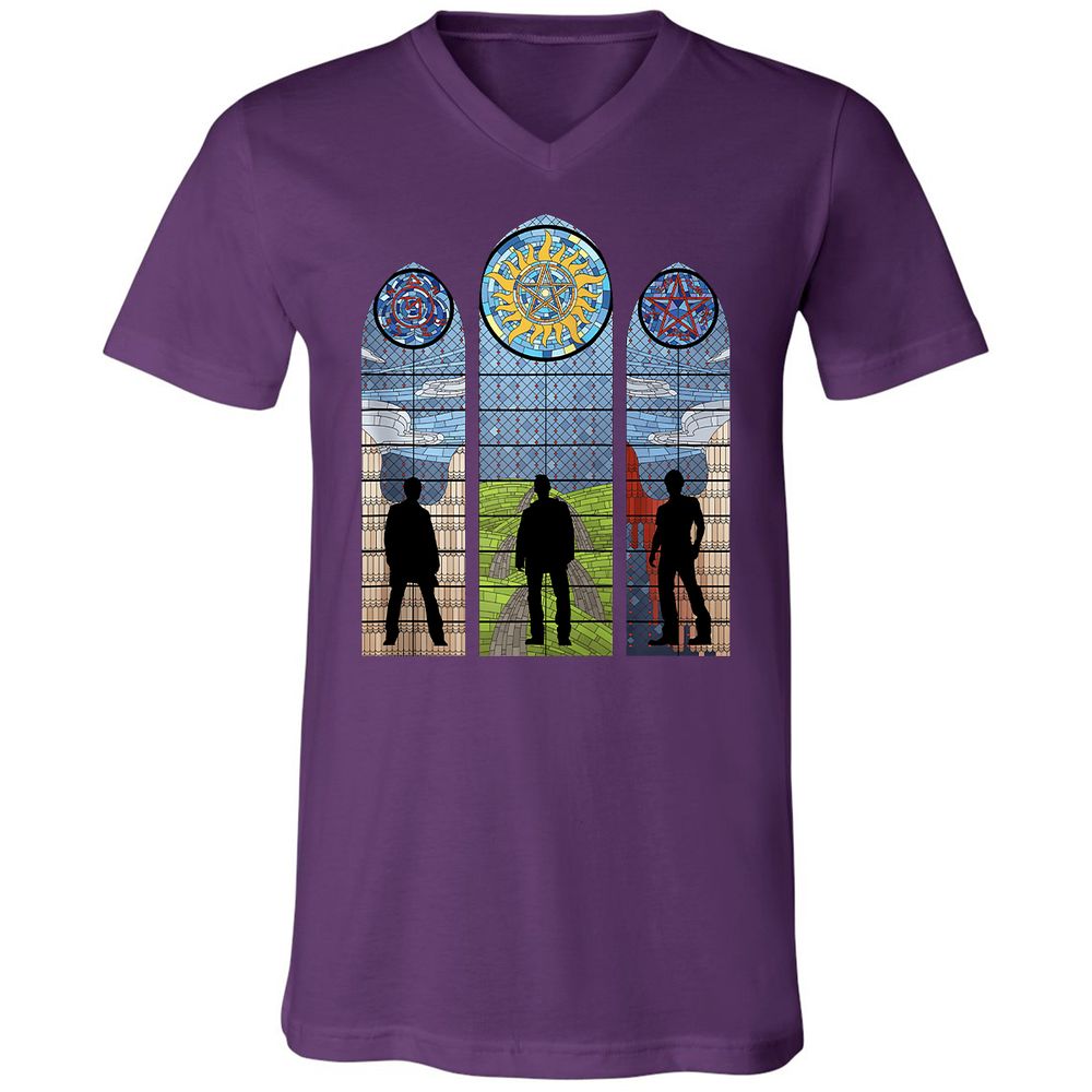 Unisex V-Neck T-Shirt - QE95G5RU - Team Purple - 9