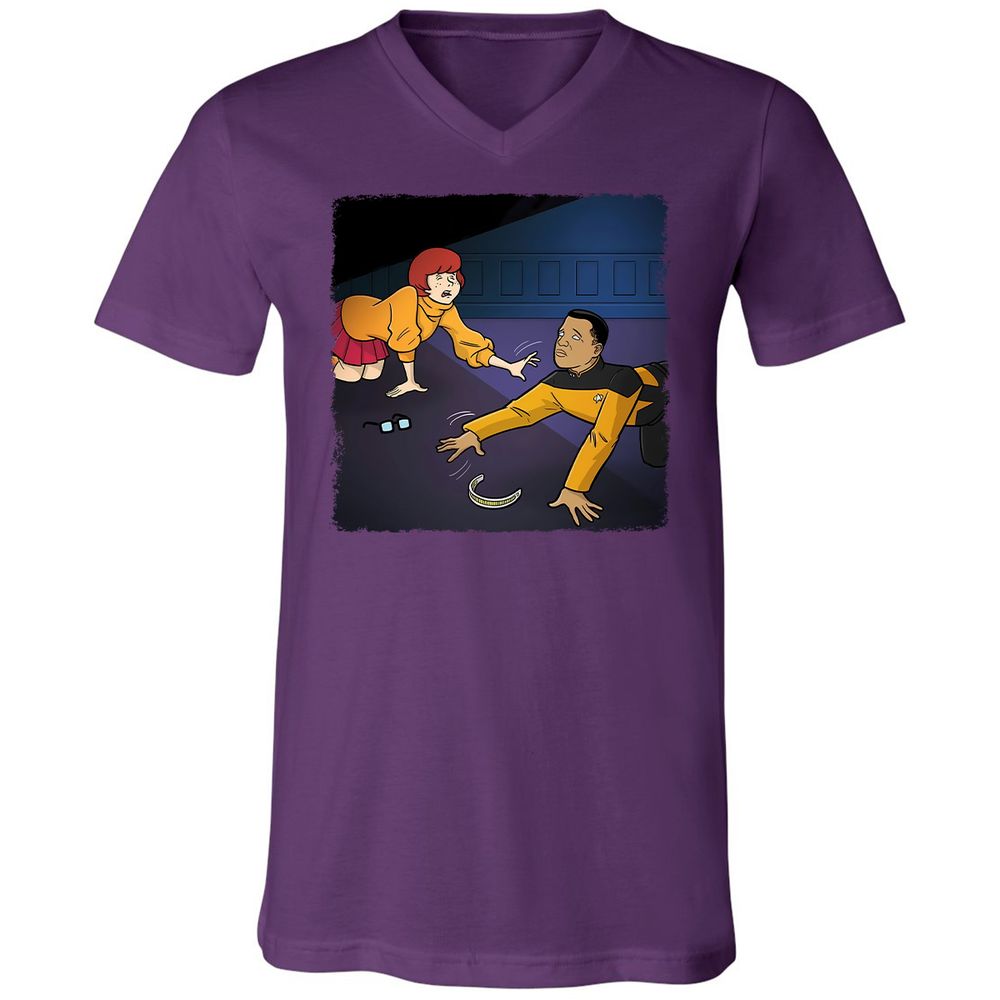 Unisex V-Neck T-Shirt - 5JJW8L6F - Team Purple - 9