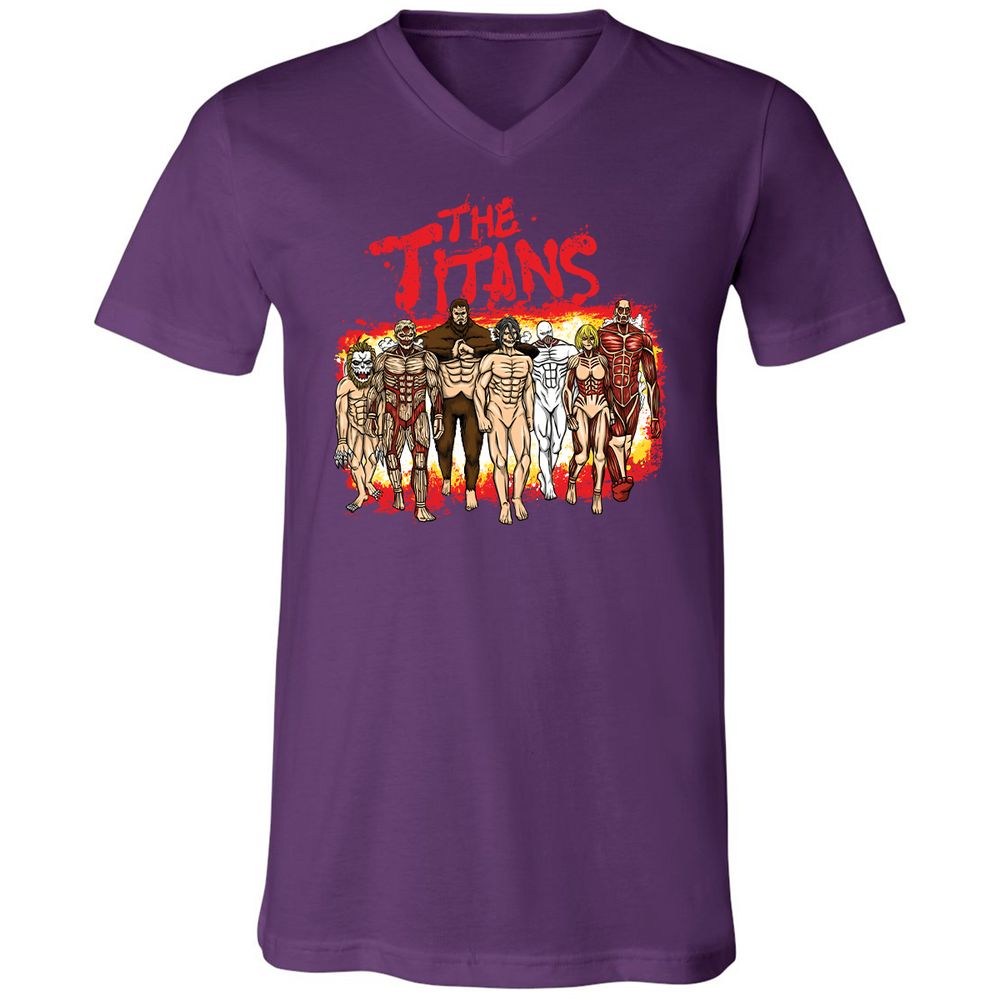 Unisex V-Neck T-Shirt - U3ZXK42X - Team Purple - 9