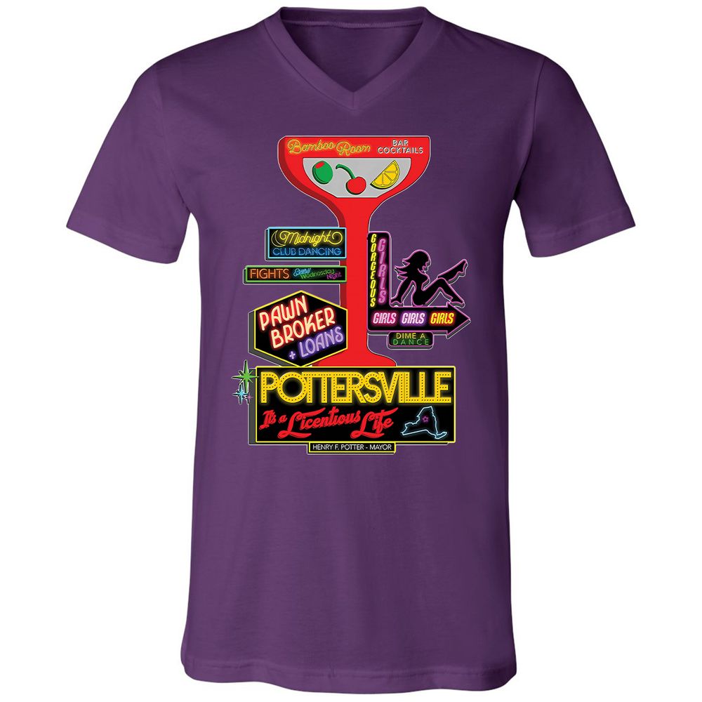 Unisex V-Neck T-Shirt - HMR5XC1A - Team Purple - 9