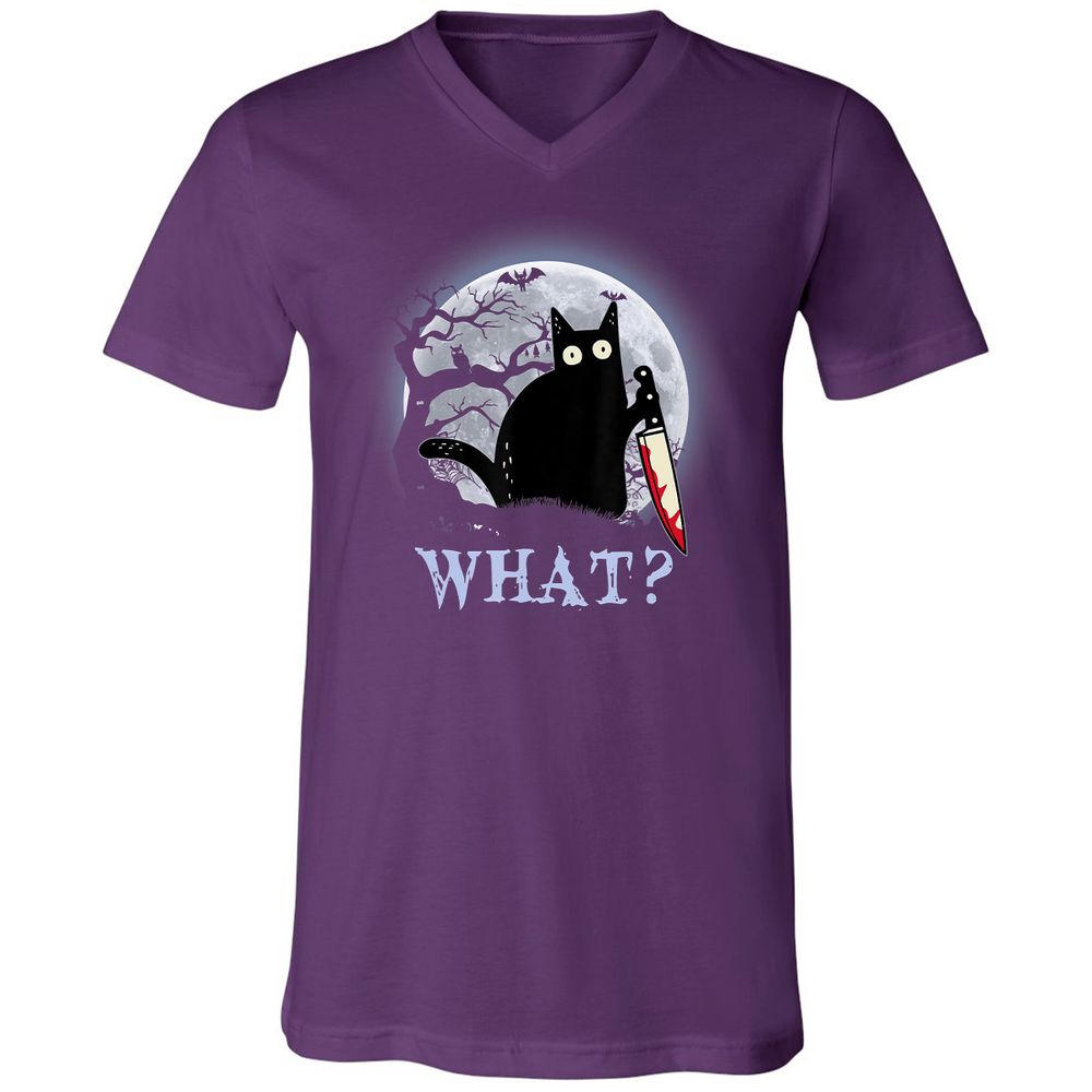 Unisex V-Neck T-Shirt - 8CQ1WCYZ - Team Purple - 9