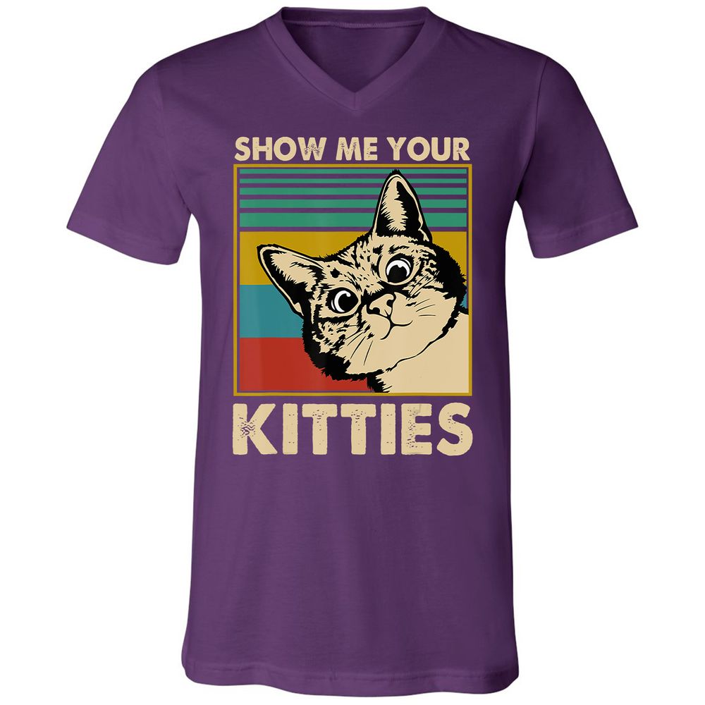 Unisex V-Neck T-Shirt - U6K3JDLX - Team Purple - 9