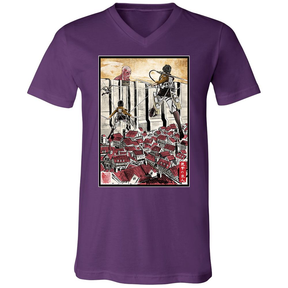 Unisex V-Neck T-Shirt - MYTWWEGZ - Team Purple - 9