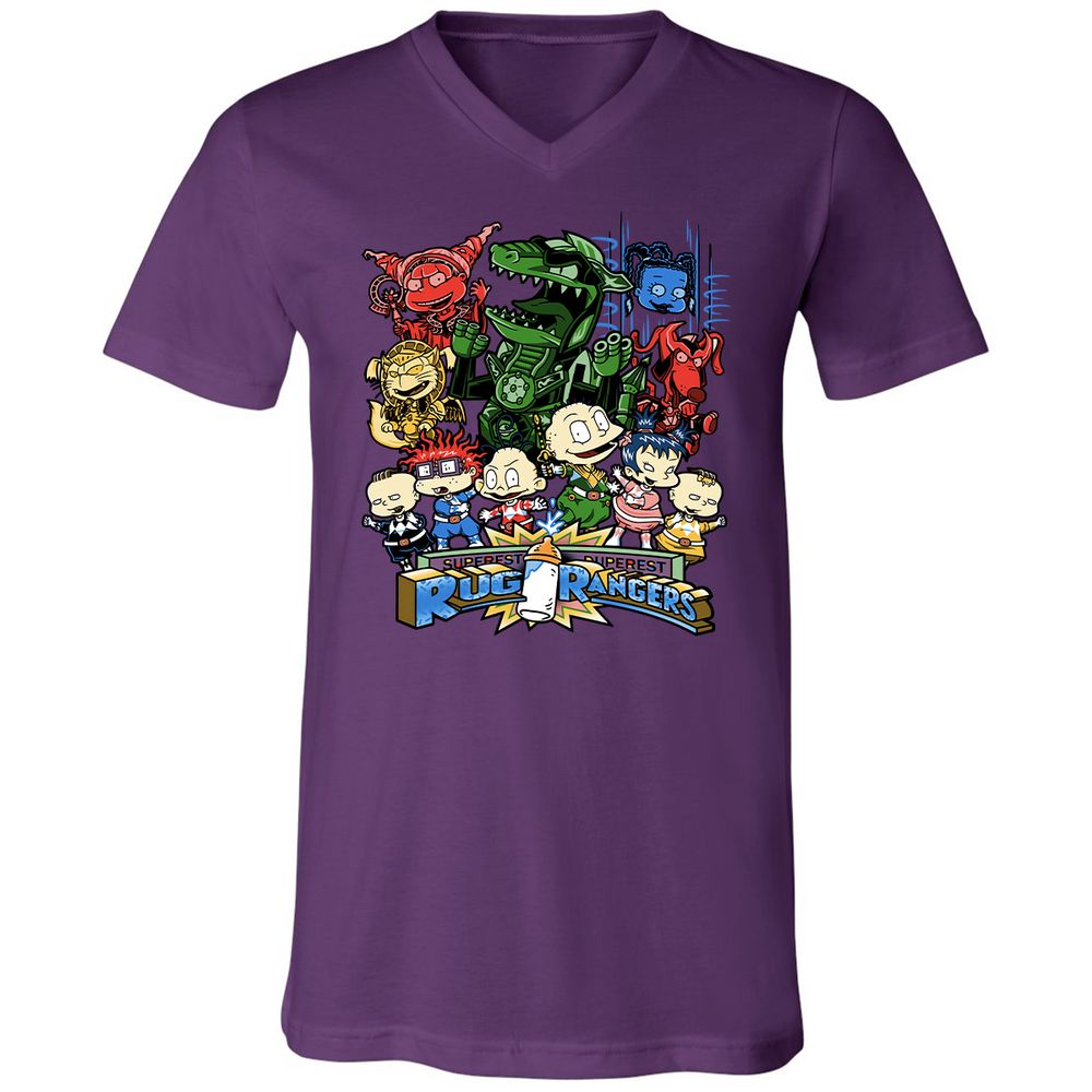 Unisex V-Neck T-Shirt - XFUJG6YF - Team Purple - 9