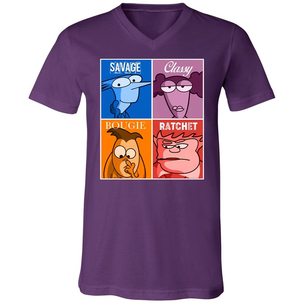 Unisex V-Neck T-Shirt - 4541EUWJ - Team Purple - 9