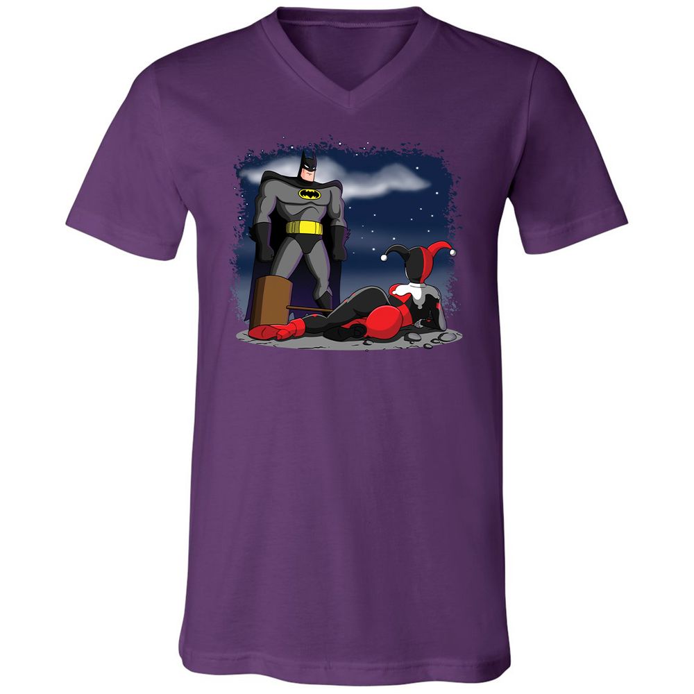 Unisex V-Neck T-Shirt - 53UP6J9Y - Team Purple - 9