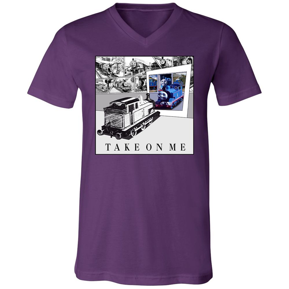 Unisex V-Neck T-Shirt - Q46QBWVE - Team Purple - 9