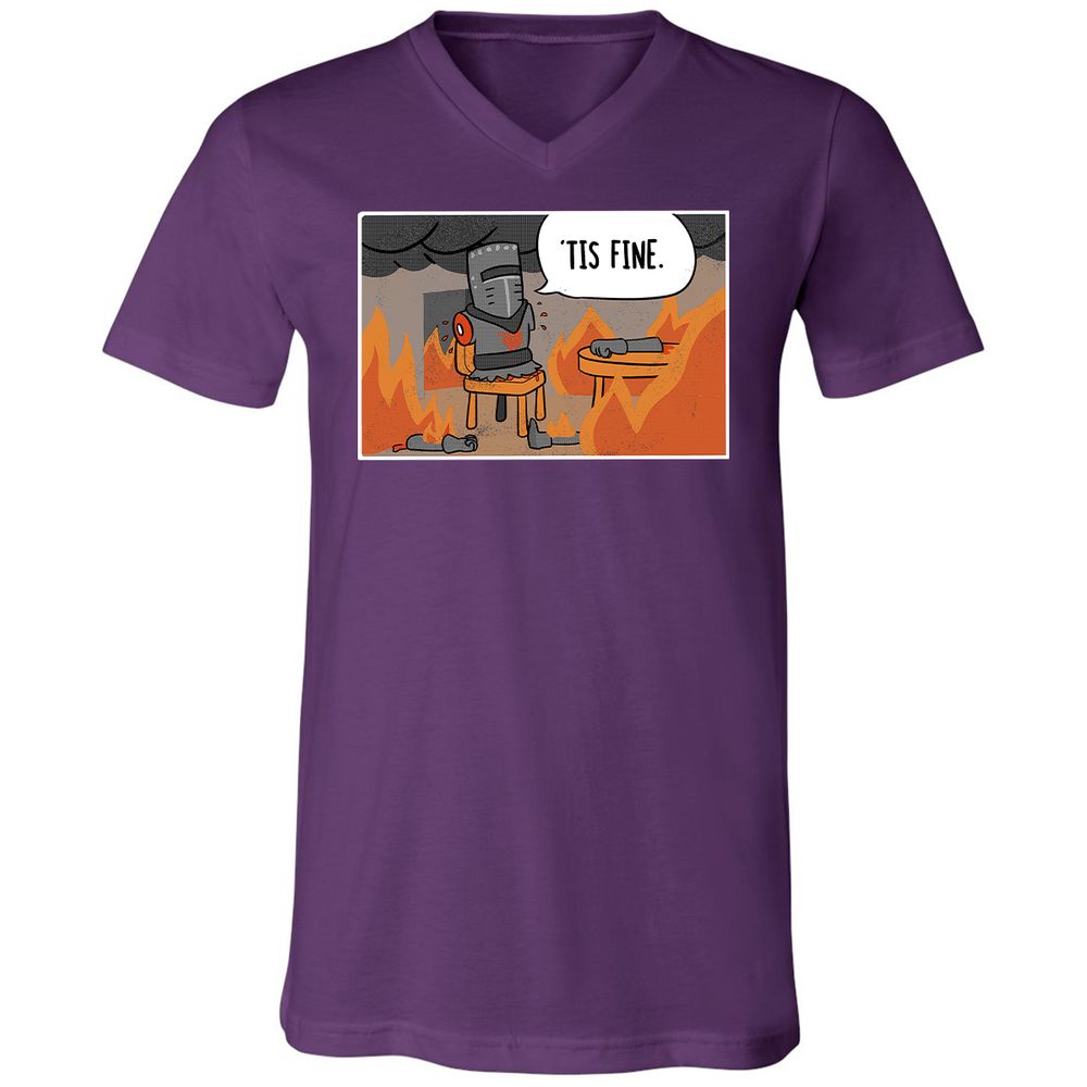 Unisex V-Neck T-Shirt - NXZFQQ8L - Team Purple - 9