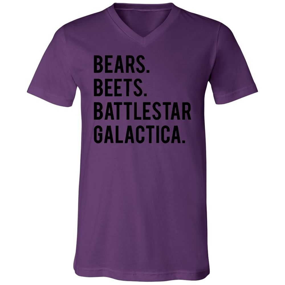 Unisex V-Neck T-Shirt - V7HFS8ZH - Team Purple - 9