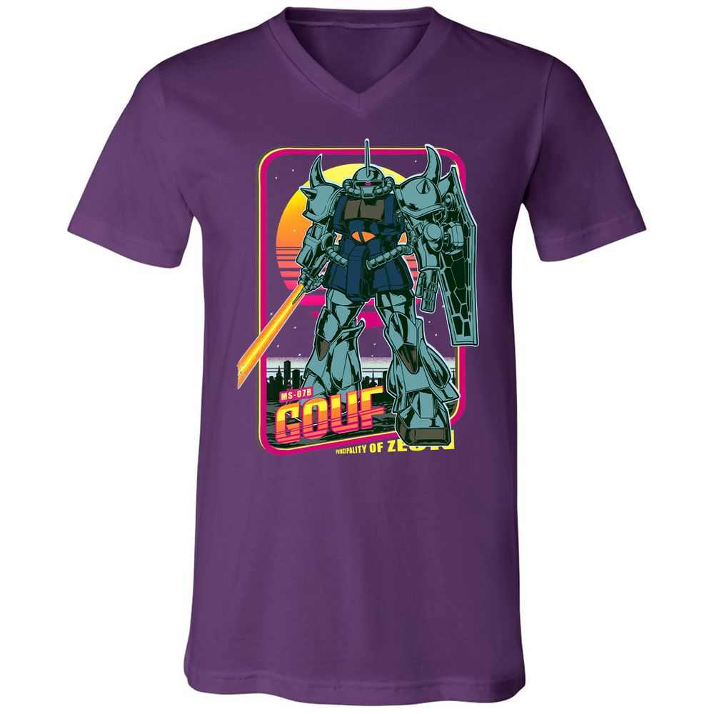 Unisex V-Neck T-Shirt - KXQYF9RH - Team Purple - 9