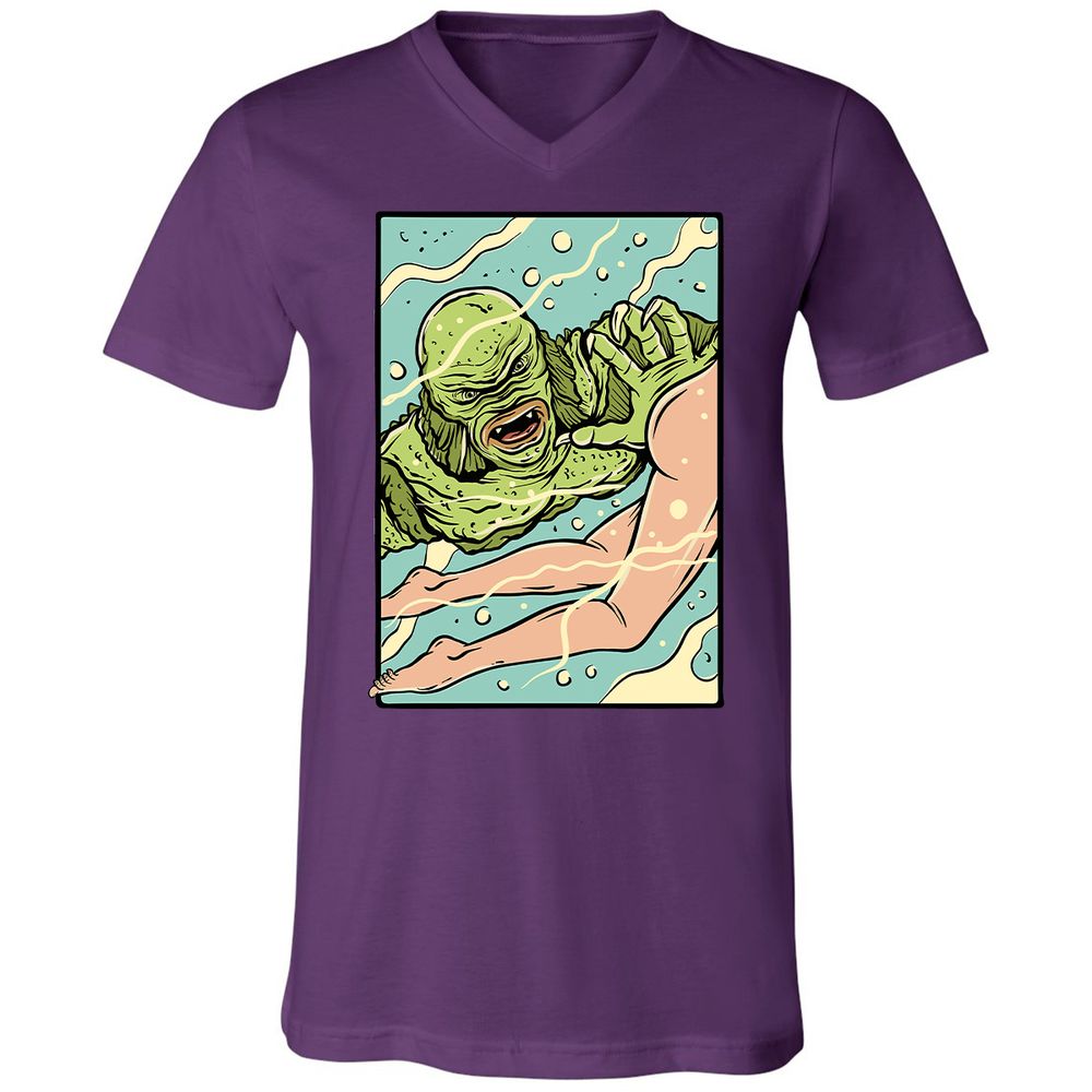 Unisex V-Neck T-Shirt - 6R6AJ4QU - Team Purple - 9