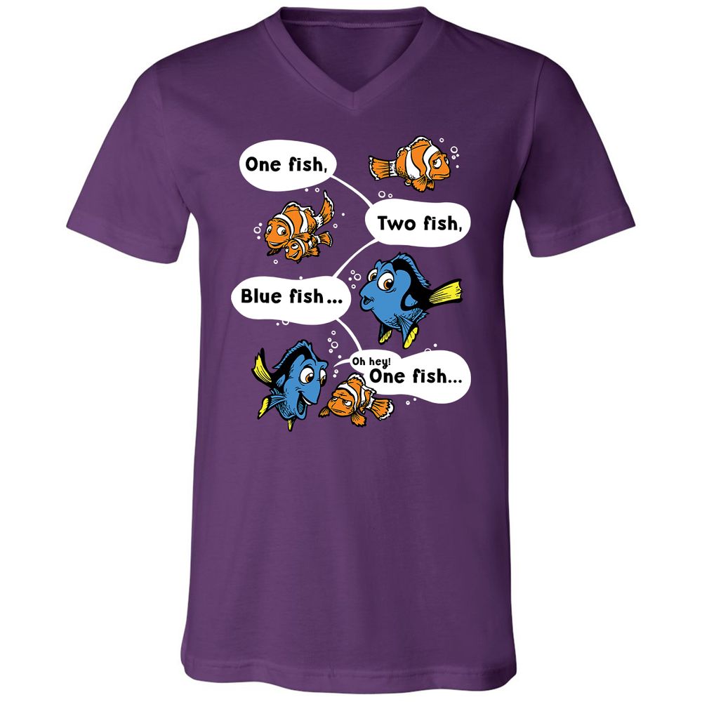 Unisex V-Neck T-Shirt - NQTXKSXD - Team Purple - 9