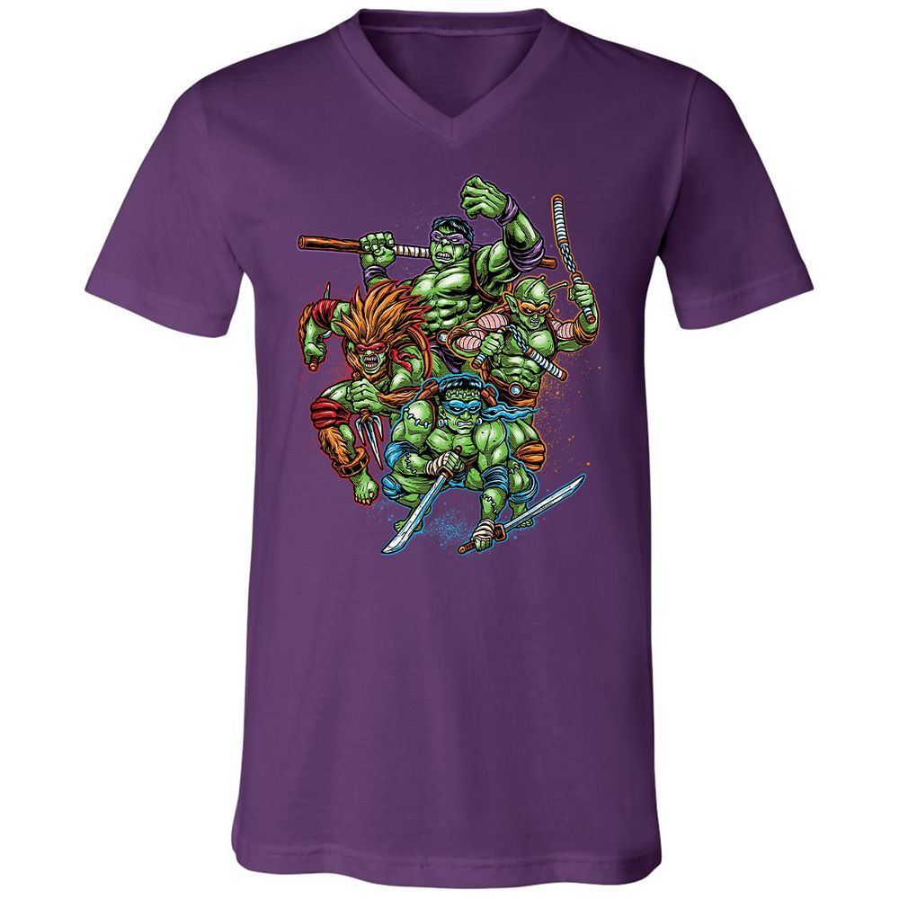 Unisex V-Neck T-Shirt - 89PUVF6B - Team Purple - 9