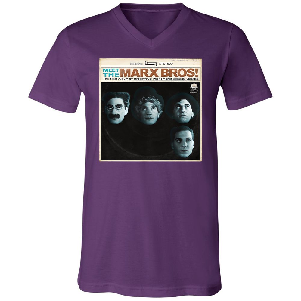 Unisex V-Neck T-Shirt - HWUDPKV6 - Team Purple - 9