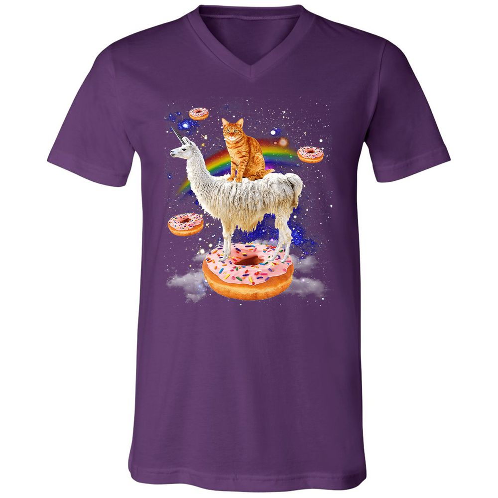 Unisex V-Neck T-Shirt - 4SMALEQW - Team Purple - 9