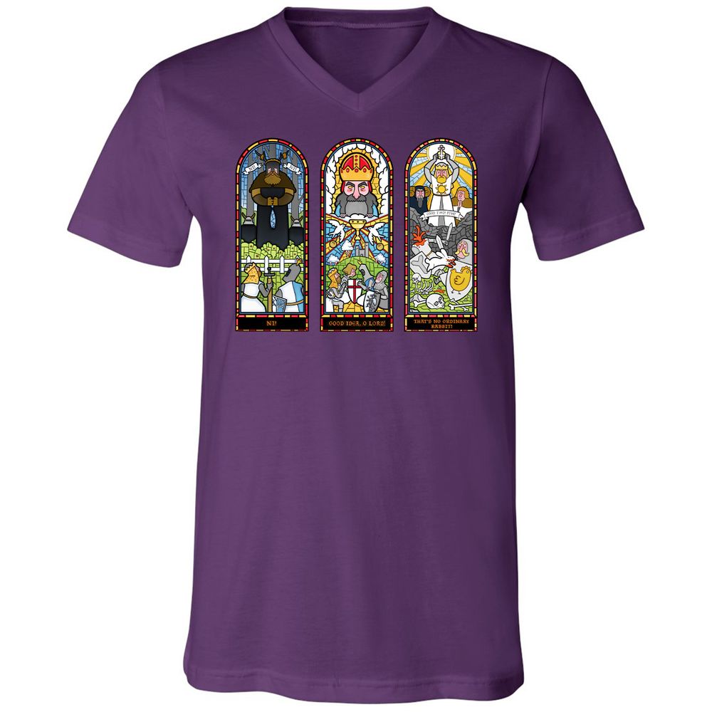 Unisex V-Neck T-Shirt - KYJPKQNR - Team Purple - 9