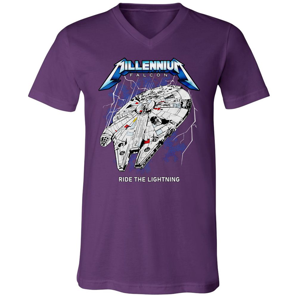 Unisex V-Neck T-Shirt - RGKHBNFY - Team Purple - 9