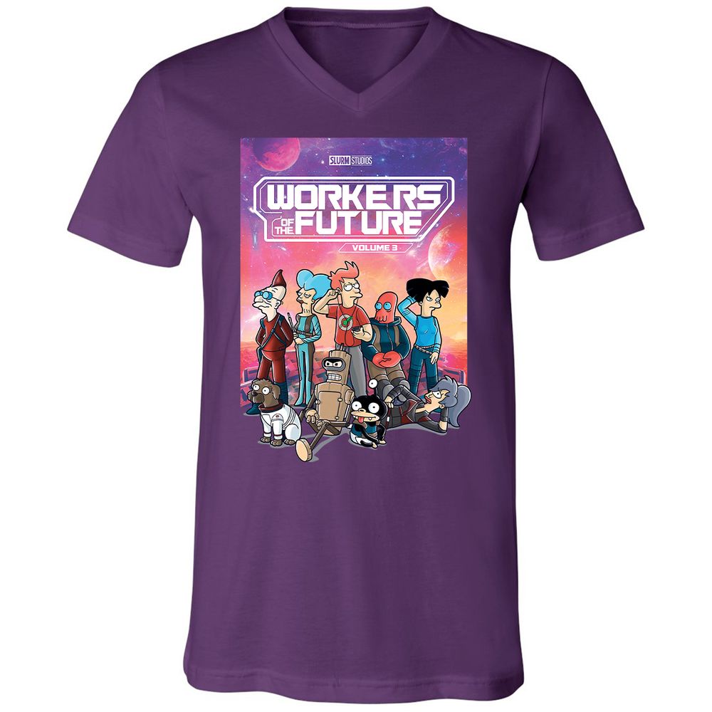 Unisex V-Neck T-Shirt - RUT7Q3LP - Team Purple - 9