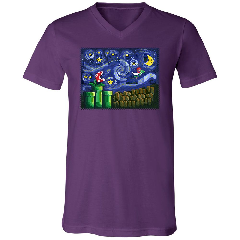 Unisex V-Neck T-Shirt - YNM6H4ZE - Team Purple - 9