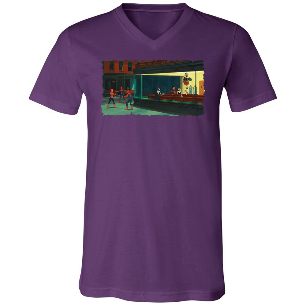 Unisex V-Neck T-Shirt - 7KHMLFJZ - Team Purple - 9