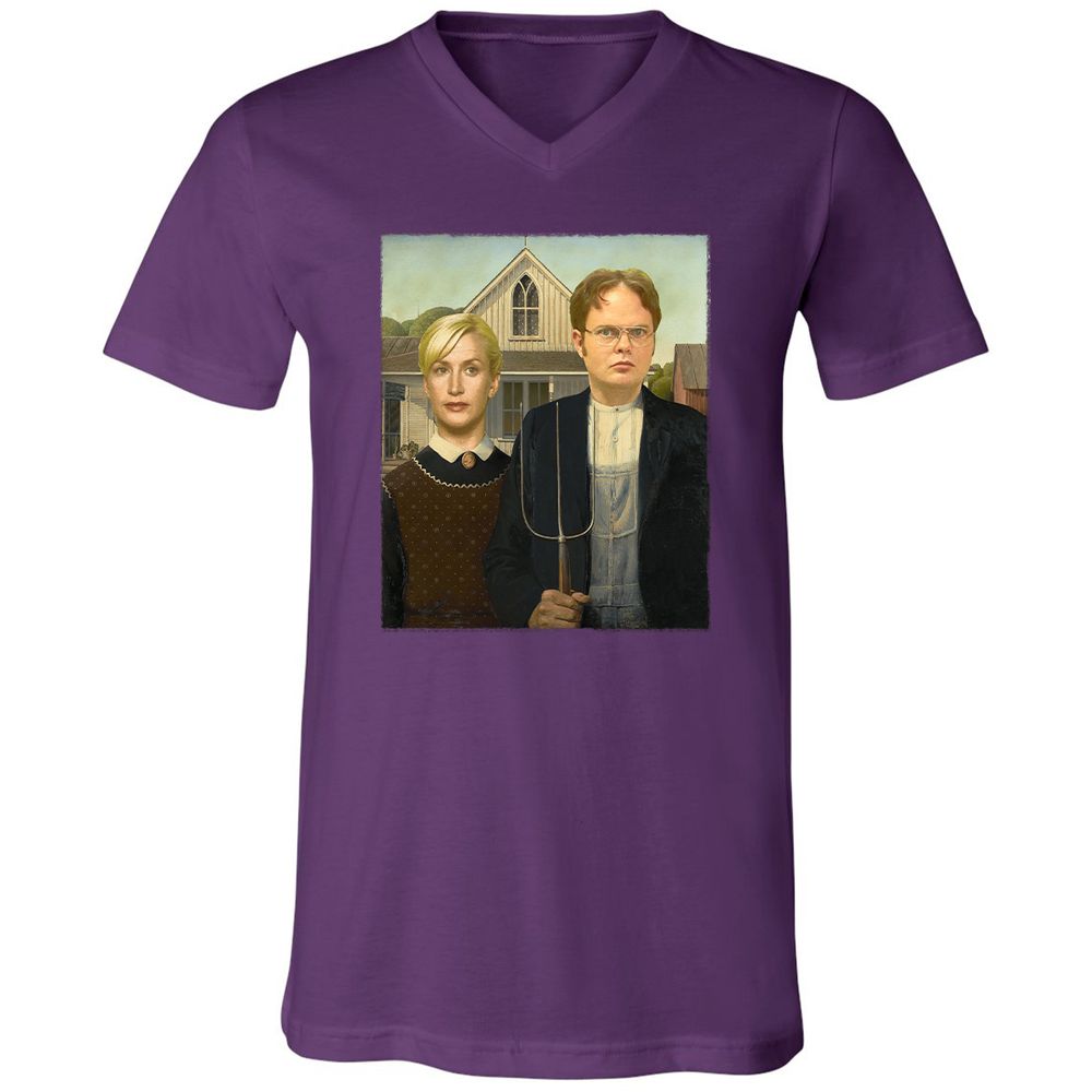 Unisex V-Neck T-Shirt - AP2K9UF9 - Team Purple - 9