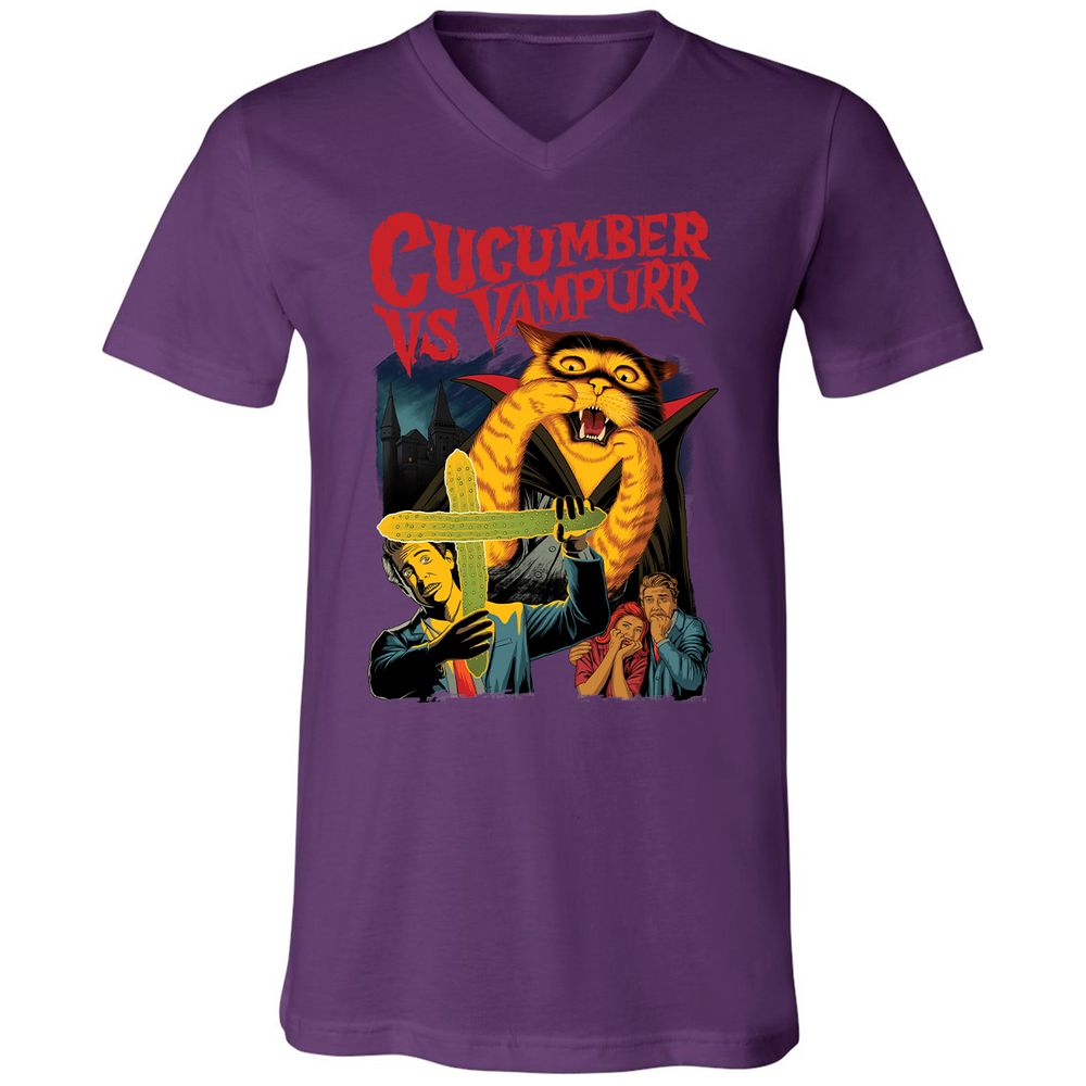 Unisex V-Neck T-Shirt - 3GF5JTE6 - Team Purple - 9