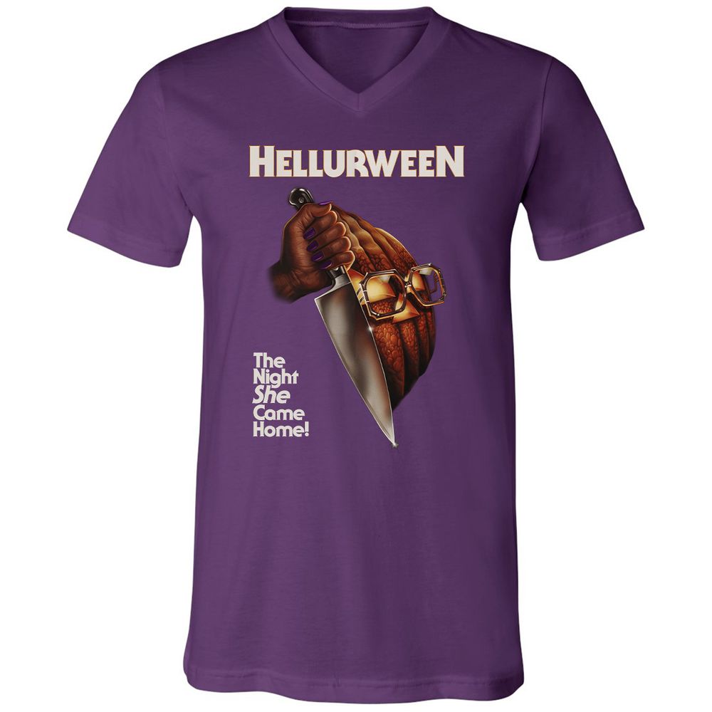Unisex V-Neck T-Shirt - DZZT4R4M - Team Purple - 9
