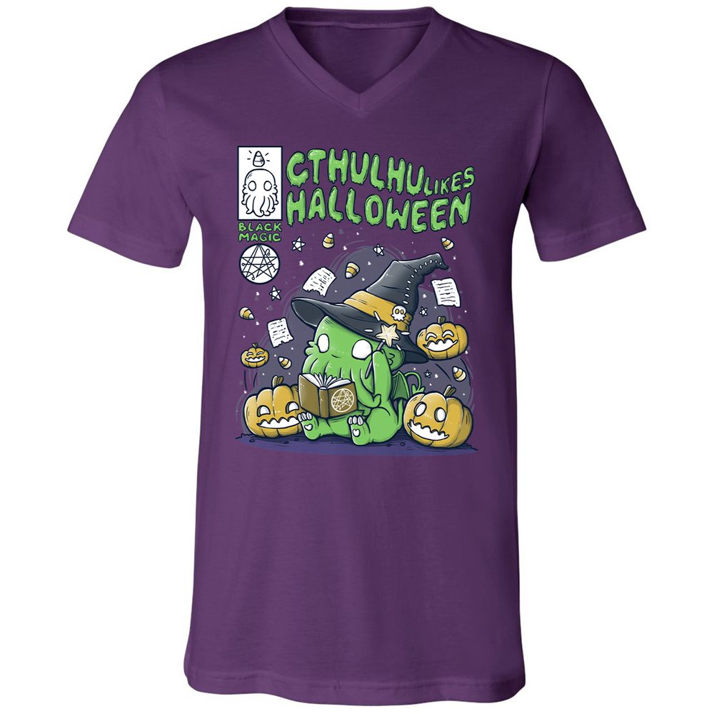 Unisex V-Neck T-Shirt - EGSXQRHN - Team Purple - 9