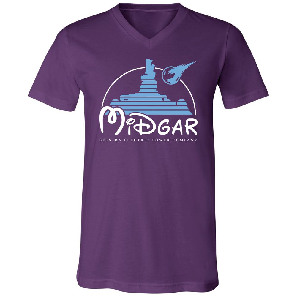 Unisex V-Neck T-Shirt - QW8YAVFE - Team Purple - 9
