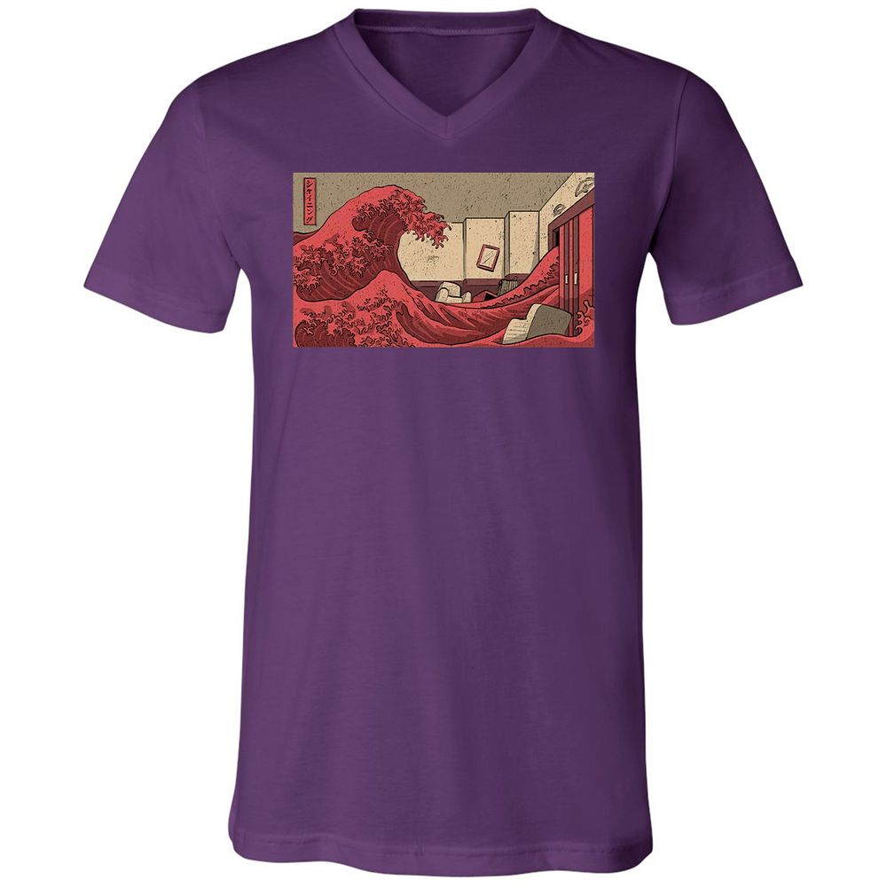 Unisex V-Neck T-Shirt - JQGX2PJ8 - Team Purple - 9
