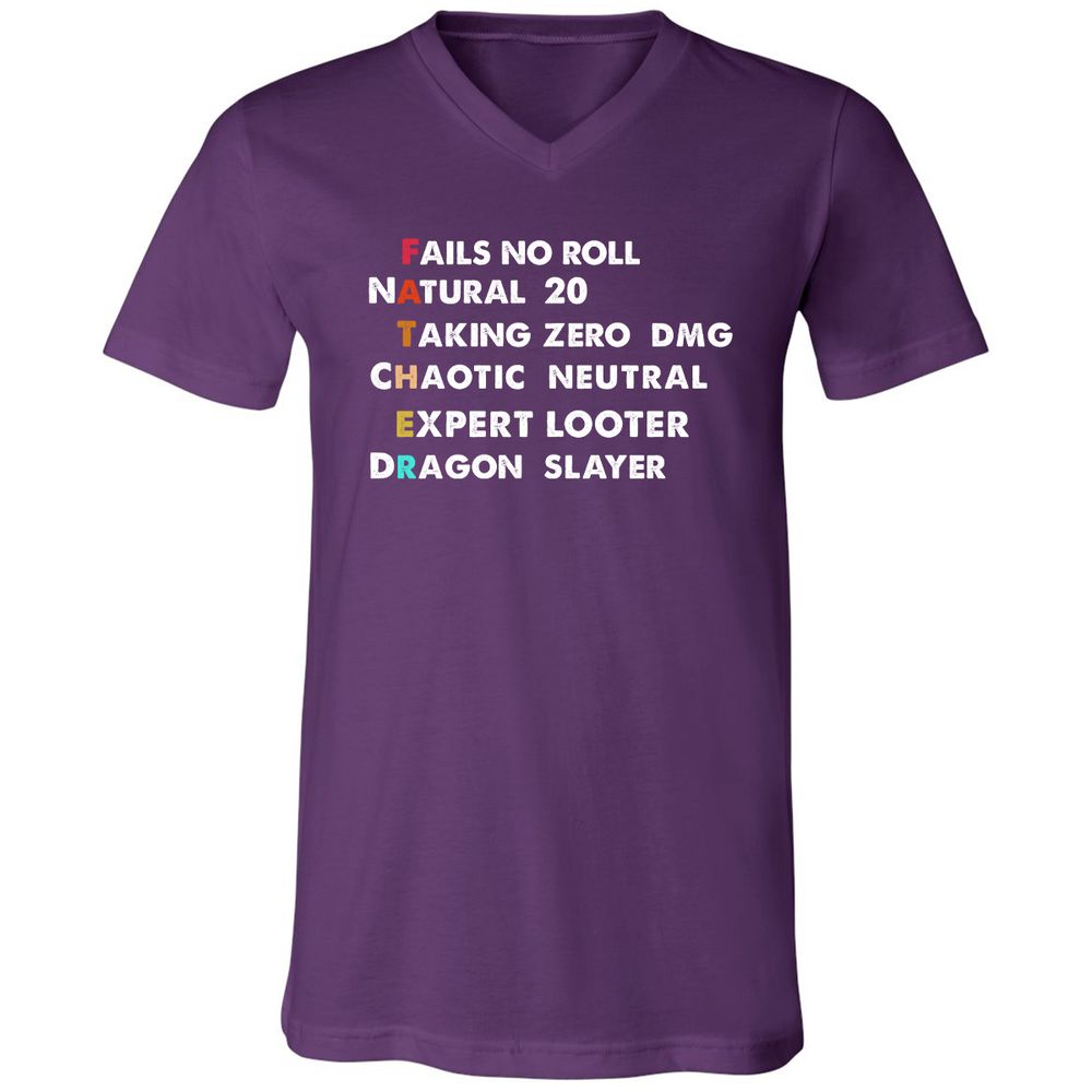 Unisex V-Neck T-Shirt - NH4F74H6 - Team Purple - 9