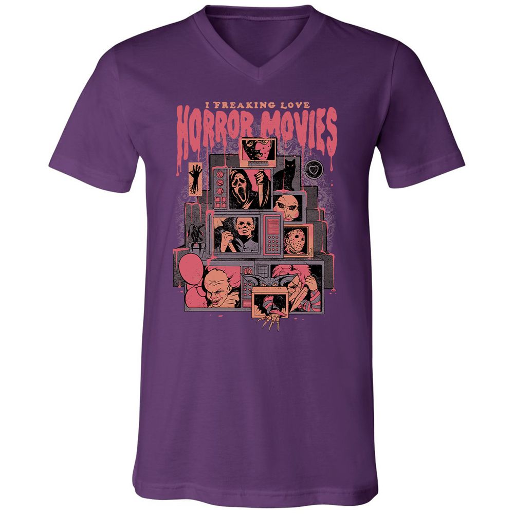 Unisex V-Neck T-Shirt - FFGGDW45 - Team Purple - 9