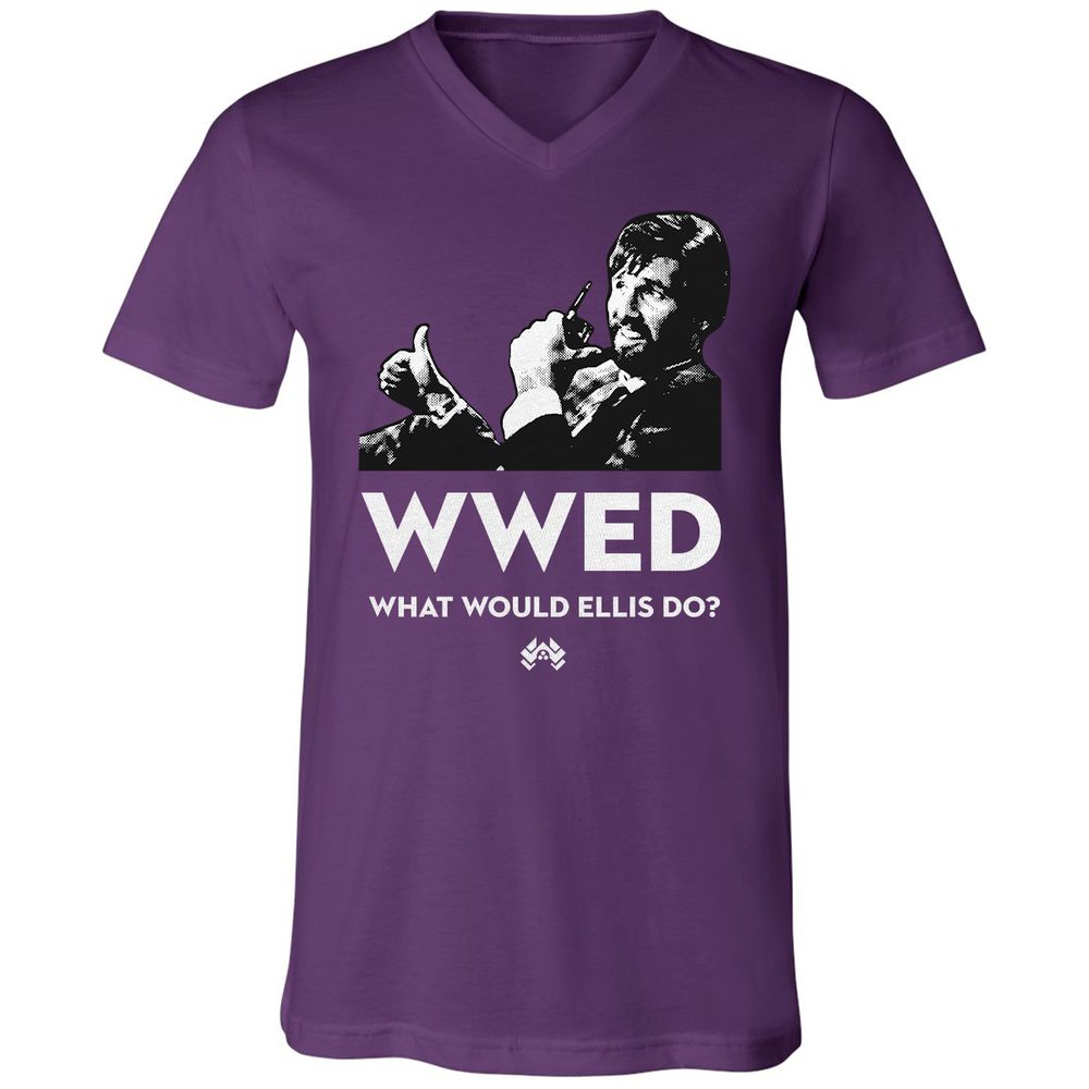 Unisex V-Neck T-Shirt - CGXYHZH4 - Team Purple - 9