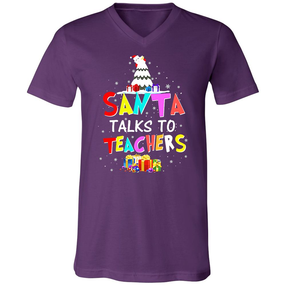 Unisex V-Neck T-Shirt - DWJW9GUA - Team Purple - 9