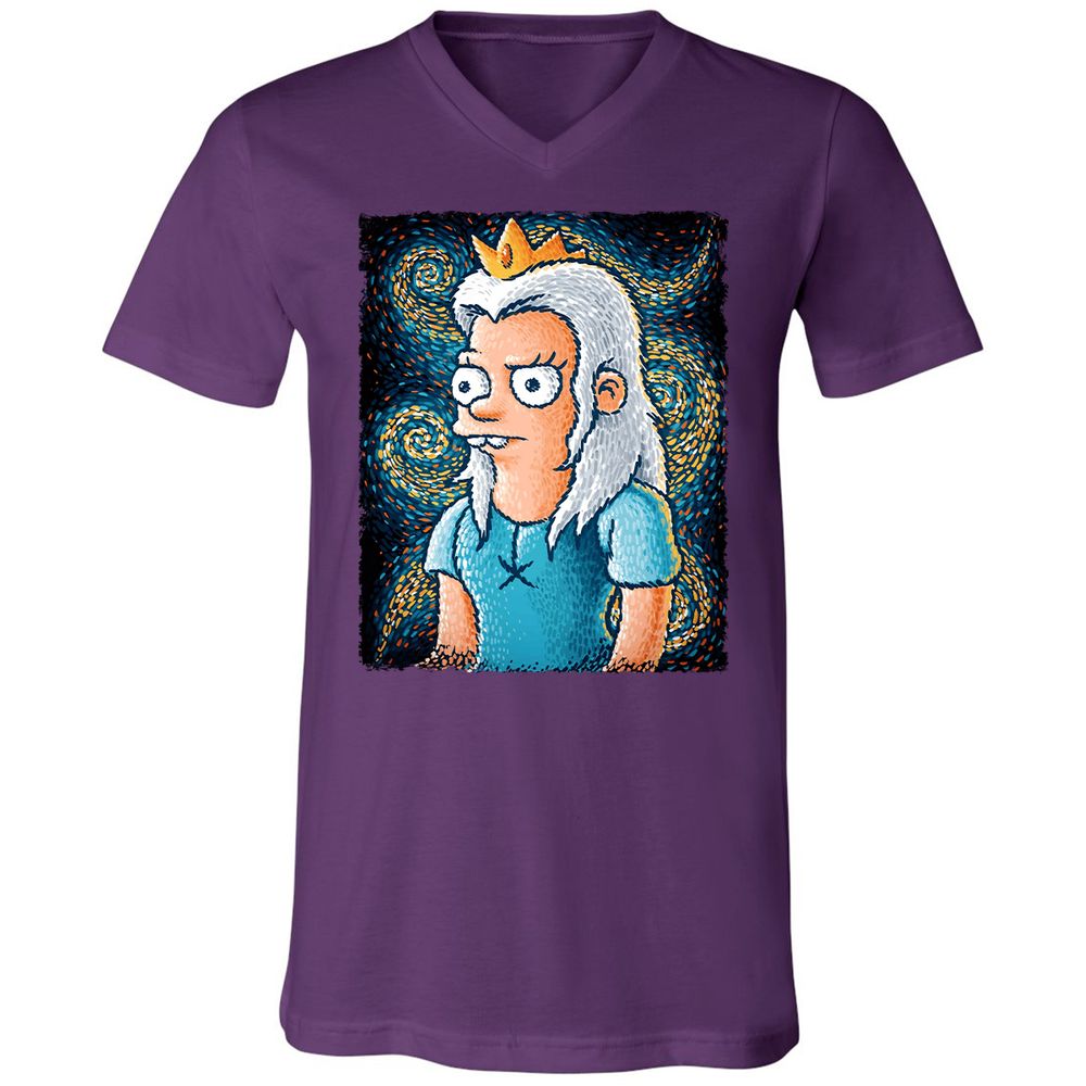 Unisex V-Neck T-Shirt - 9LHX6FQ6 - Team Purple - 9