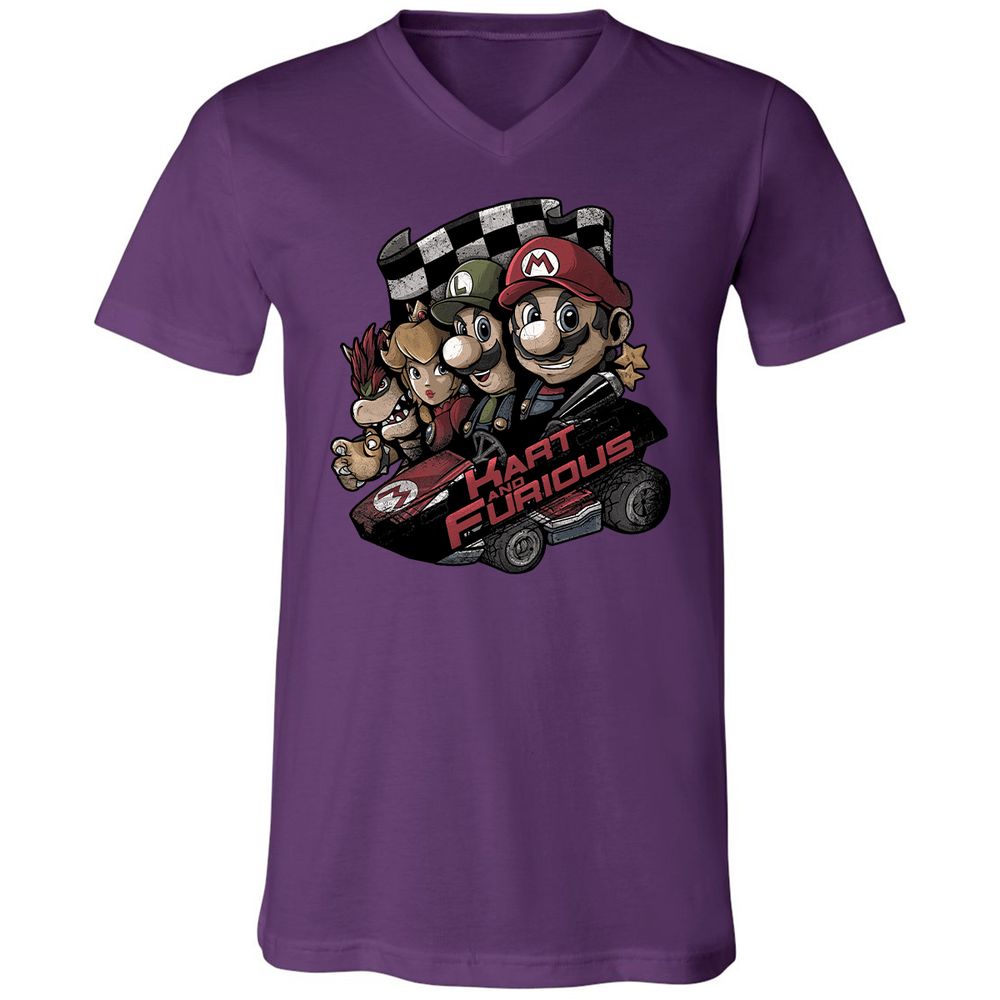 Unisex V-Neck T-Shirt - 6JBP9TWU - Team Purple - 9