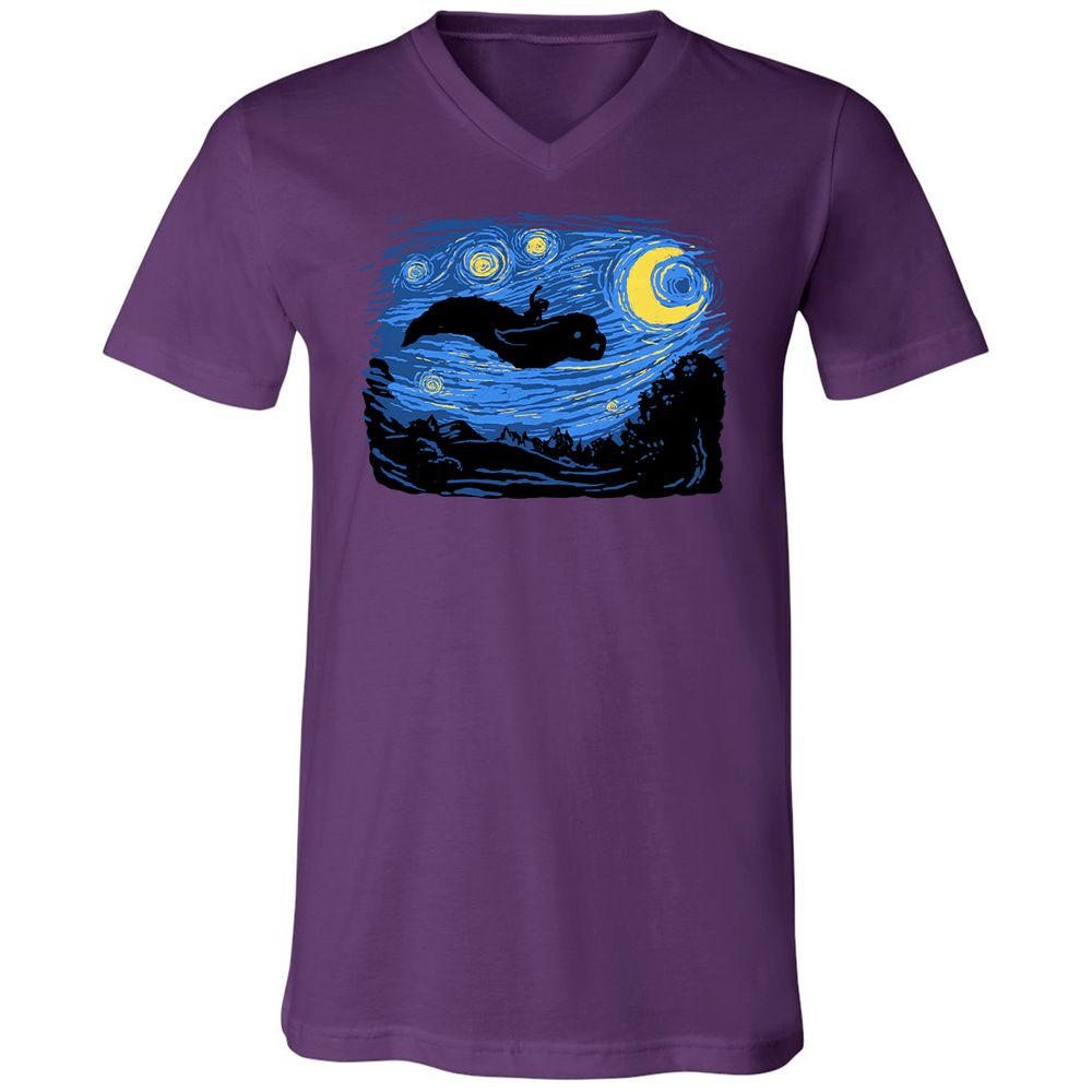 Unisex V-Neck T-Shirt - L2HUX48D - Team Purple - 9