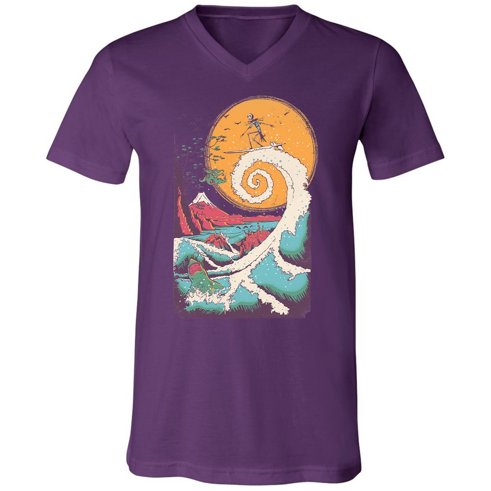 Unisex V-Neck T-Shirt - 5FHYNHPJ - Team Purple - 9